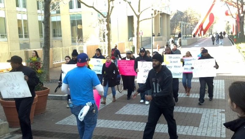 Allied Barton Protest: Outside College Hall NOW!