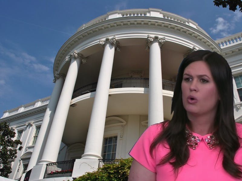 Disappointing: Sarah Huckabee Sanders Greased White House Columns For Nothing