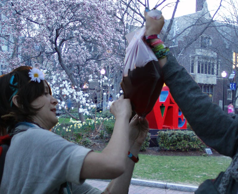 Stressed-Out Freshman Plays Slap the Bag With Box of Coffee During Finals