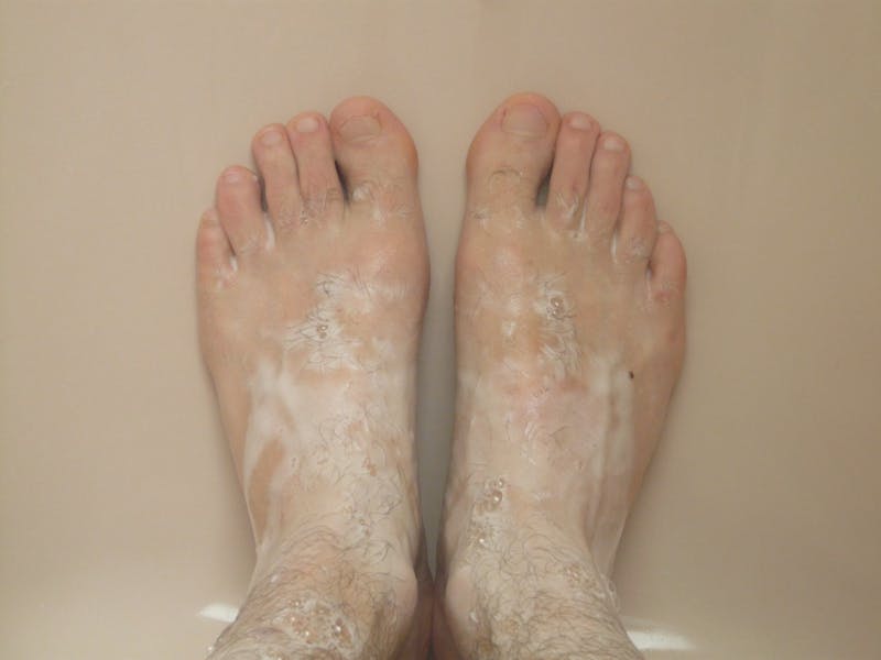 Brave! Freshman Showers in Bare Feet