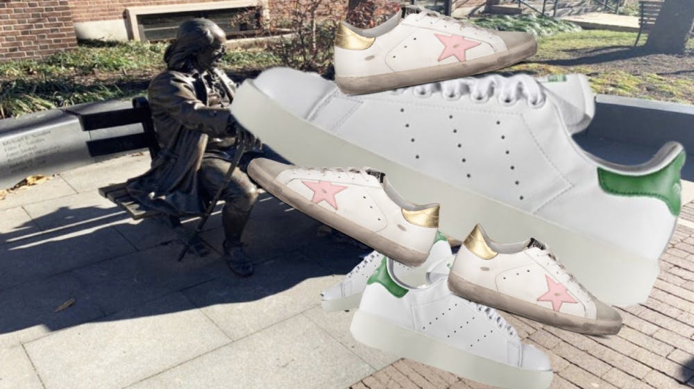 Students Install Giant White Sneaker on 