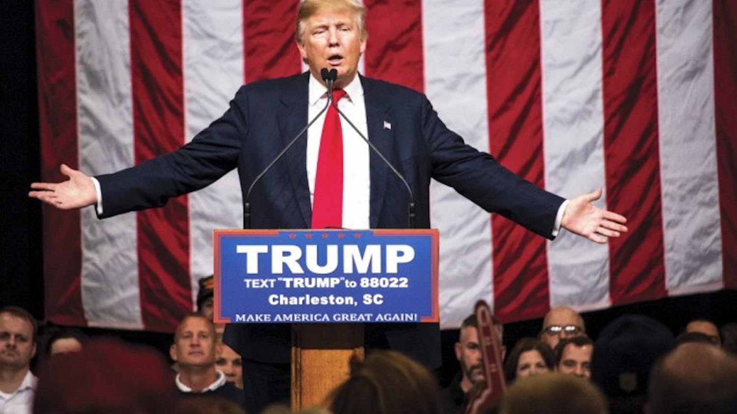 At a Penn reunion for the 1967 graduating class, dozens of alumni protested against classmate and 1968 Wharton graduate Donald Trump, pictured above, urging Penn to "Denounce Trump."