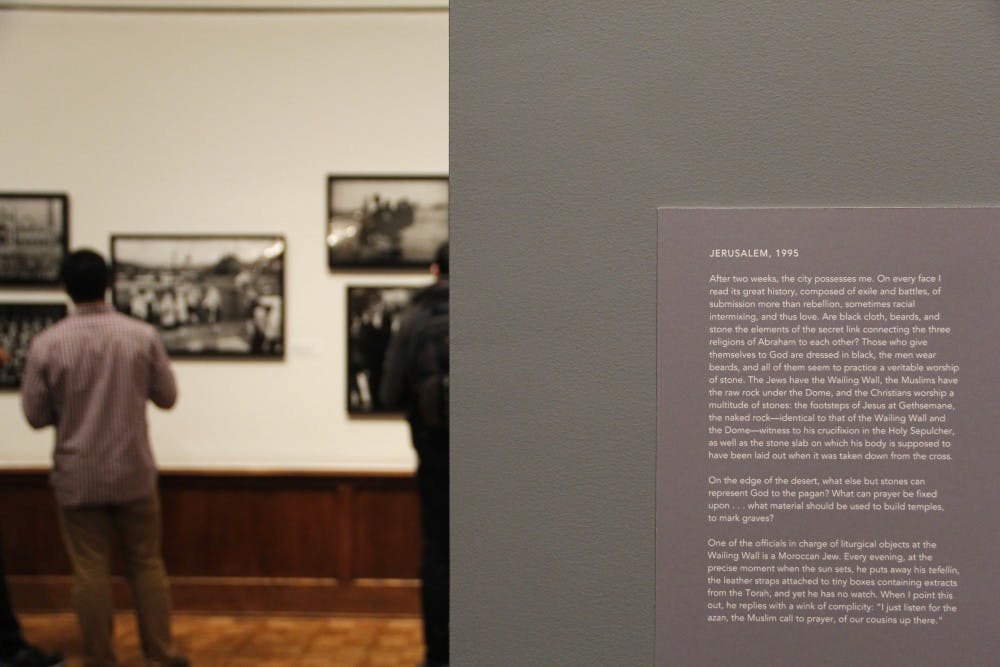 The exhibit on display in the Gallery, titled Children of Abraham by Iranian photographer Abbas, displayed the artist's photographic study of Christians, Muslims and Jews from around the world.