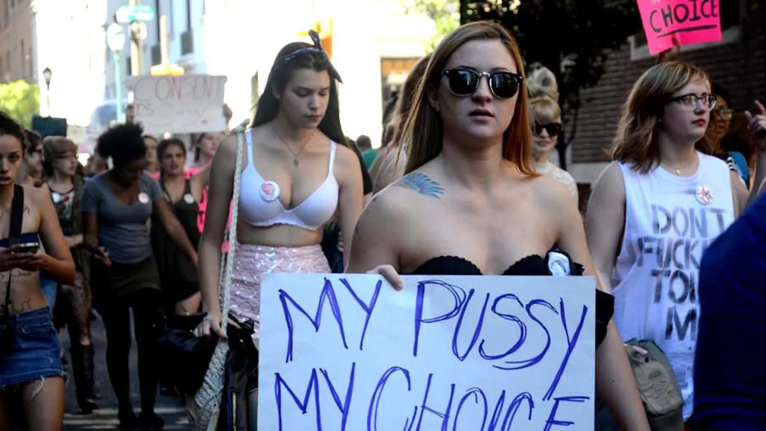 Activist gathered in the LOVE Park to march against Rape Culture