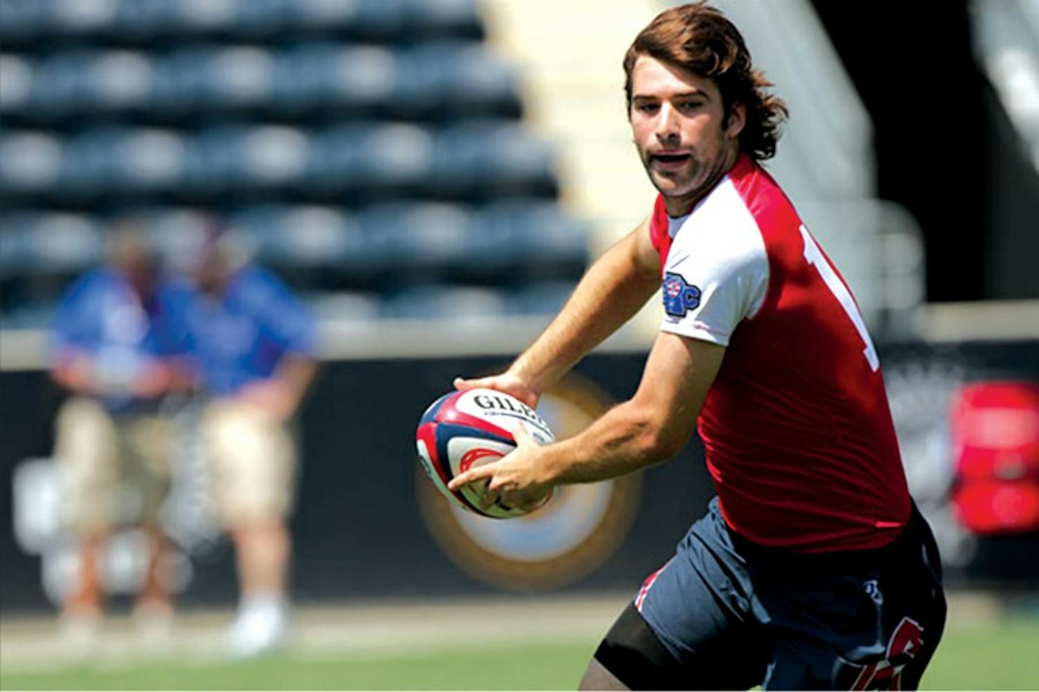 Though the sport has only appealed to a niche following in America so far, rugby has the potential to explode in popularity — and soon. Rugby players like Penn junior co-captain Billy Barron — seen here looking to pass at the Collegiate Rugby Championships — need endurance at the level of elite soccer players and brute strength at the level of football players to succeed in a sport that can be intensely — sometimes brutally — physical.