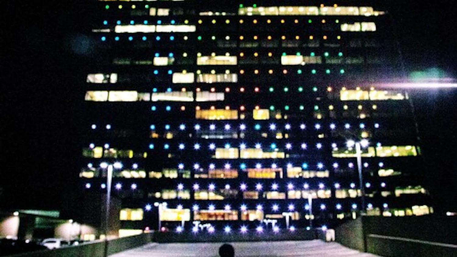 Drexel University Associate Professor of Digital Media Frank Lee designed a game of Pong that played on the Cira Centre during last year's Philly Tech Week.