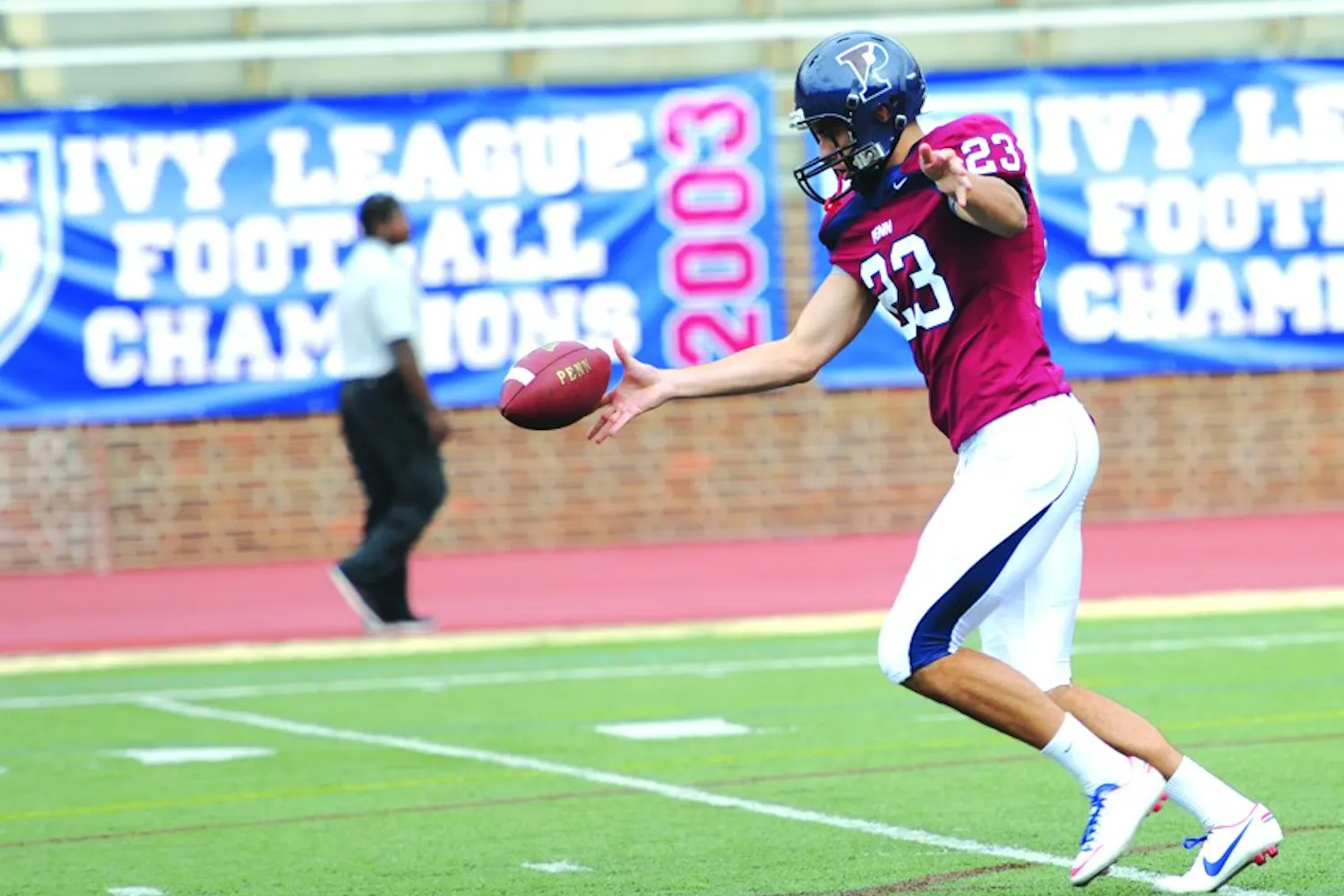 Football defeats Brown in the homecoming game, 20-17, in the last two minutes with a field goal from Connor Loftus.