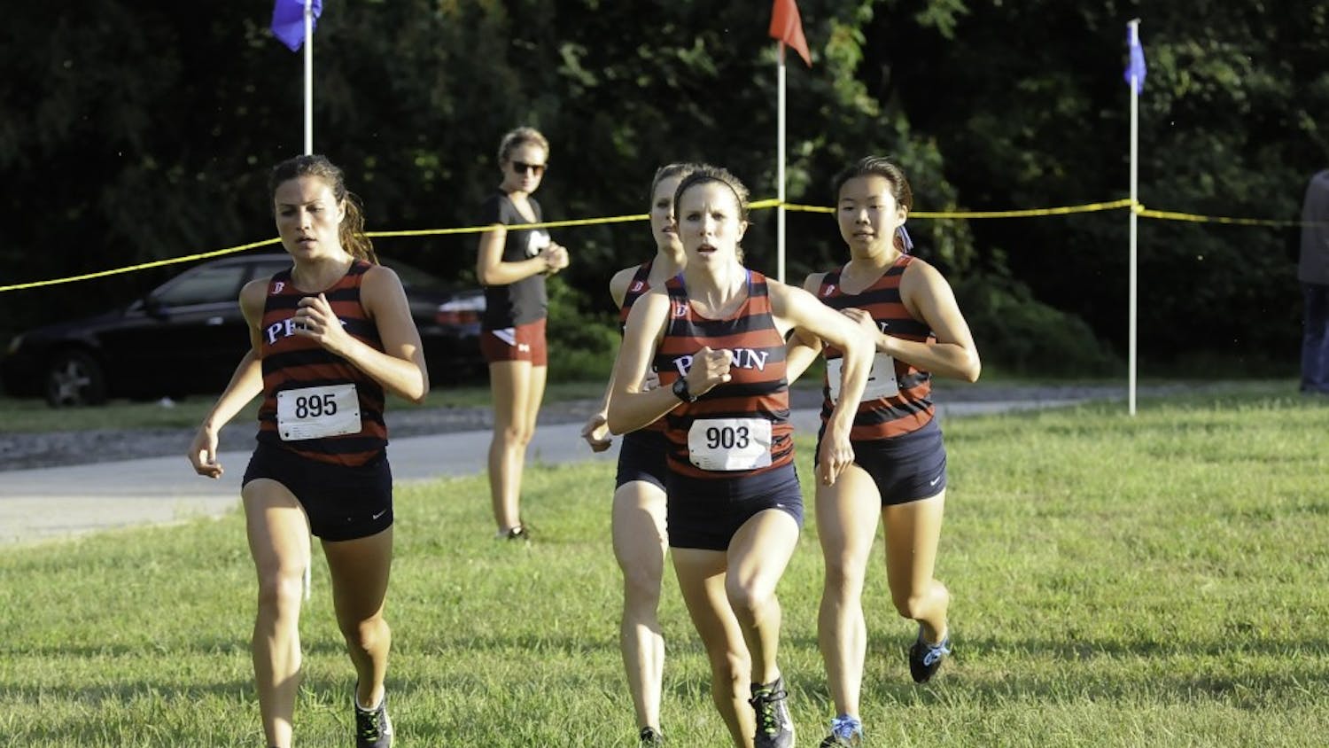 Four Penn runners, junior Ashley Montgomery, junior Cleo Whiting, junior Clarissa Whiting and sophomore Abby Hong finished within 0.4 seconds of each other in the women's 4K at the Big 5 Invitational last weekend.