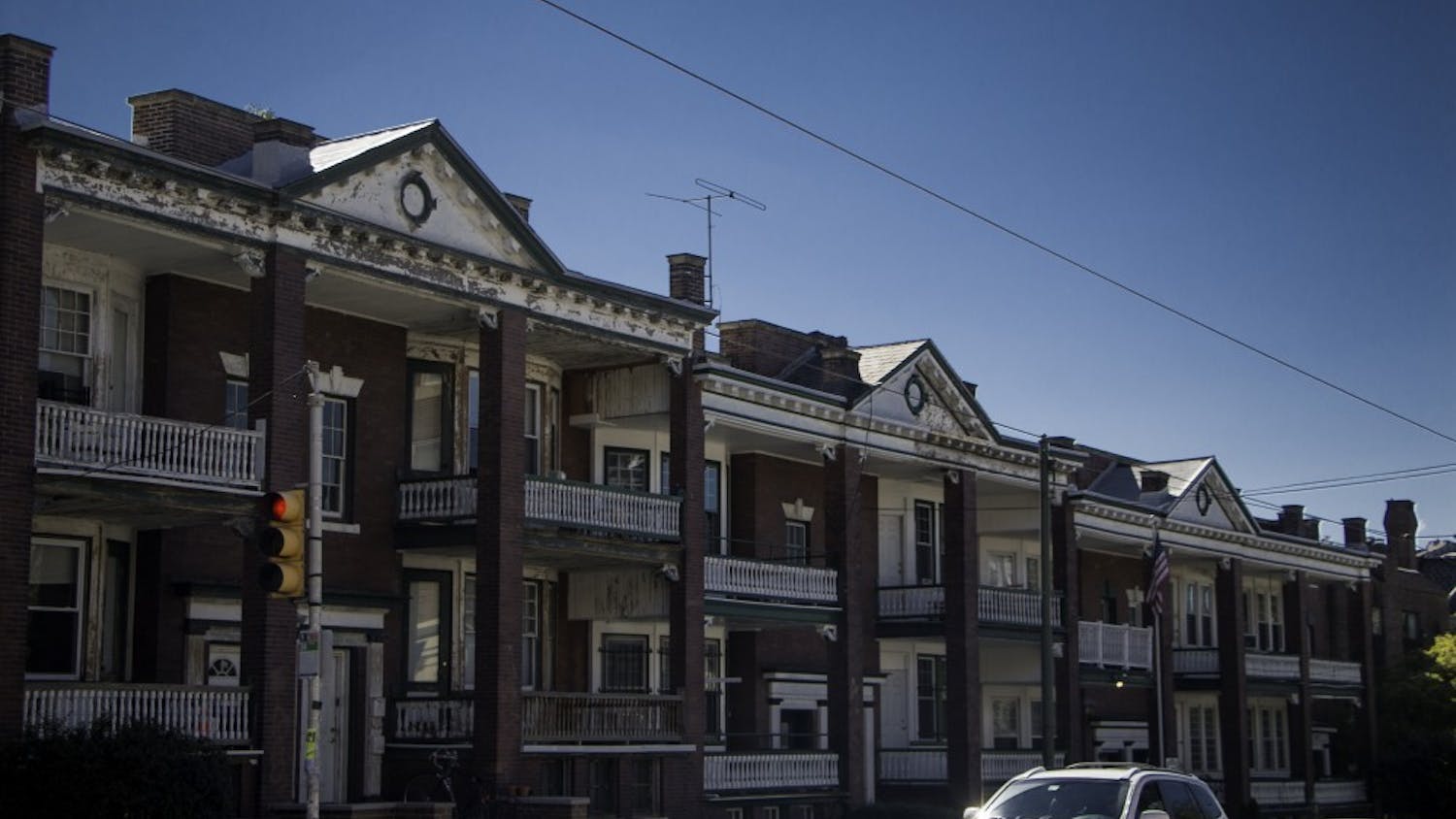 College senior Ashley Terry's Baltimore Ave room over the summer had a floor so covered in dirt that it appeared brown.