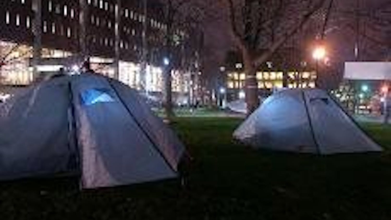 Camping out on College Green, for a cause