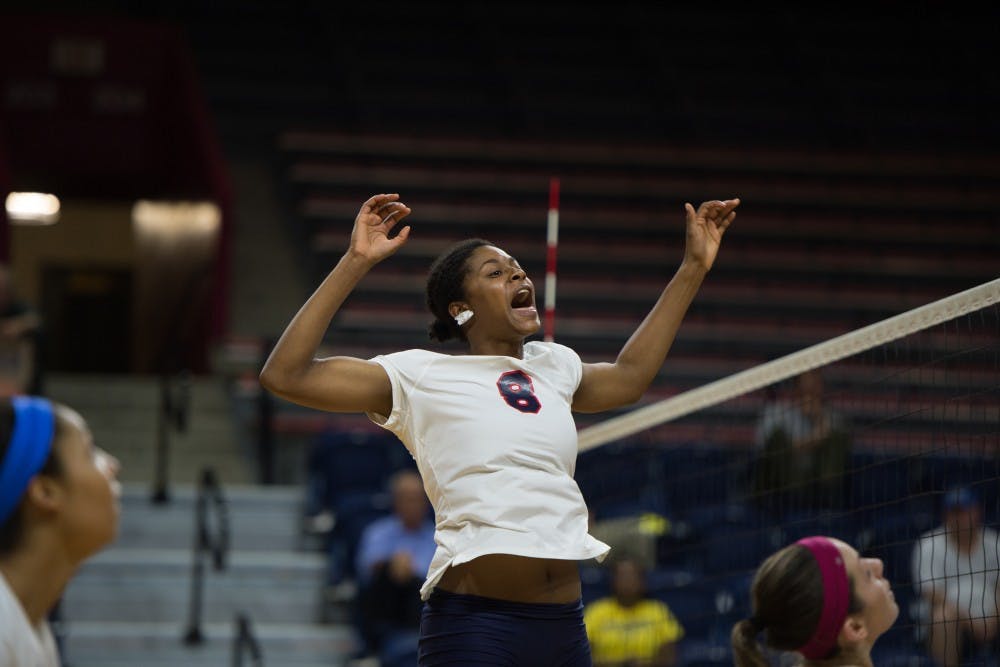 One of the best players during Penn volleyball's trip to Houston was sophomore middle blocker Taylor Cooper, who recorded 13 kills and six blocks in three games. 