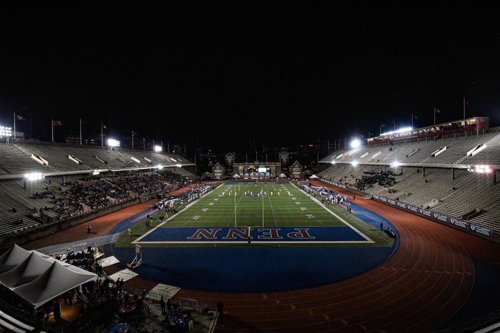 college football stadium at night