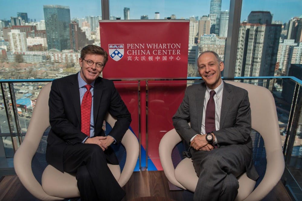 Provost Vincent Price and Vice Provost for Global Initiatives Ezekiel Emanuel led a round table discussion on the future of higher education.