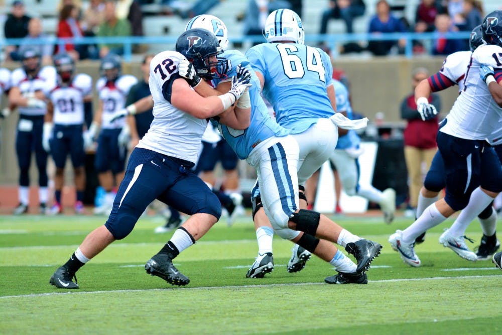 	Penn defensive lineman Jimmy Wagner notched a tackle in Penn’s win over Columbia Saturday. The defensive line as a whole sacked Columbia quarterback Kelly Hilinski four times during the game.