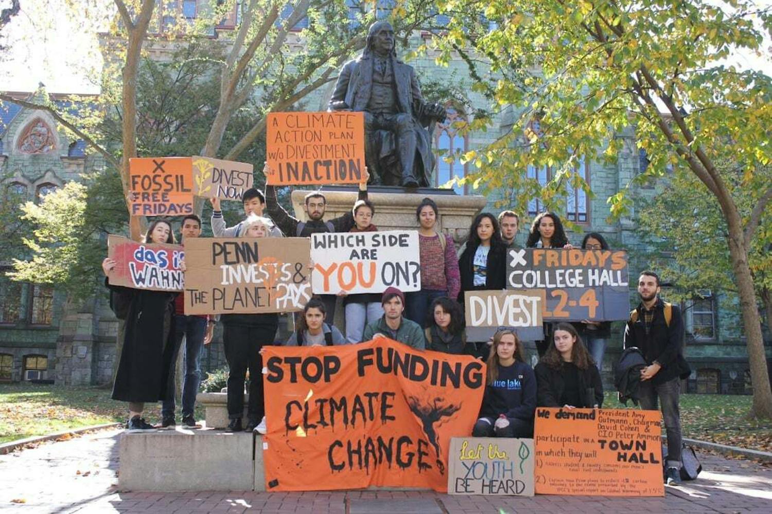 Fossil Free Penn Group Photo Signs (Photo from Fossil Free Penn) .jpg
