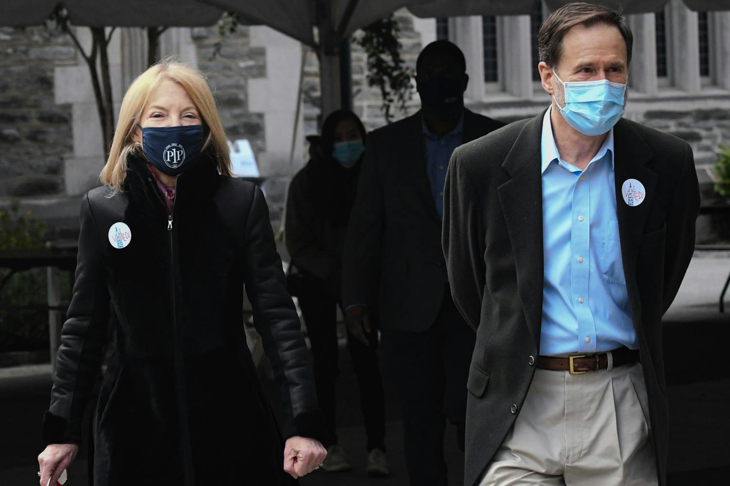 11-03-21 Amy Gutmann Michael Doyle Election Day (Sukhmani Kaur).jpg