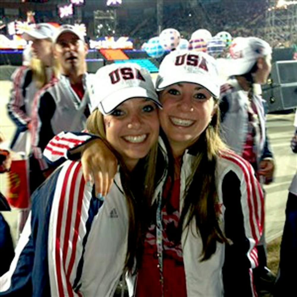 	Former members of women’s basketball and squash respectively, Jackie Kates (L) and Jennie Shulkin ® both competed in the World Maccabiah Games this summer.