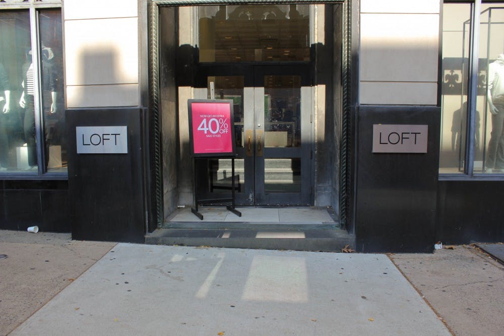 Ann Taylor's  LOFT, pictured at its former location, reopened Monday at 36th and Walnut streets. | DP File Photo