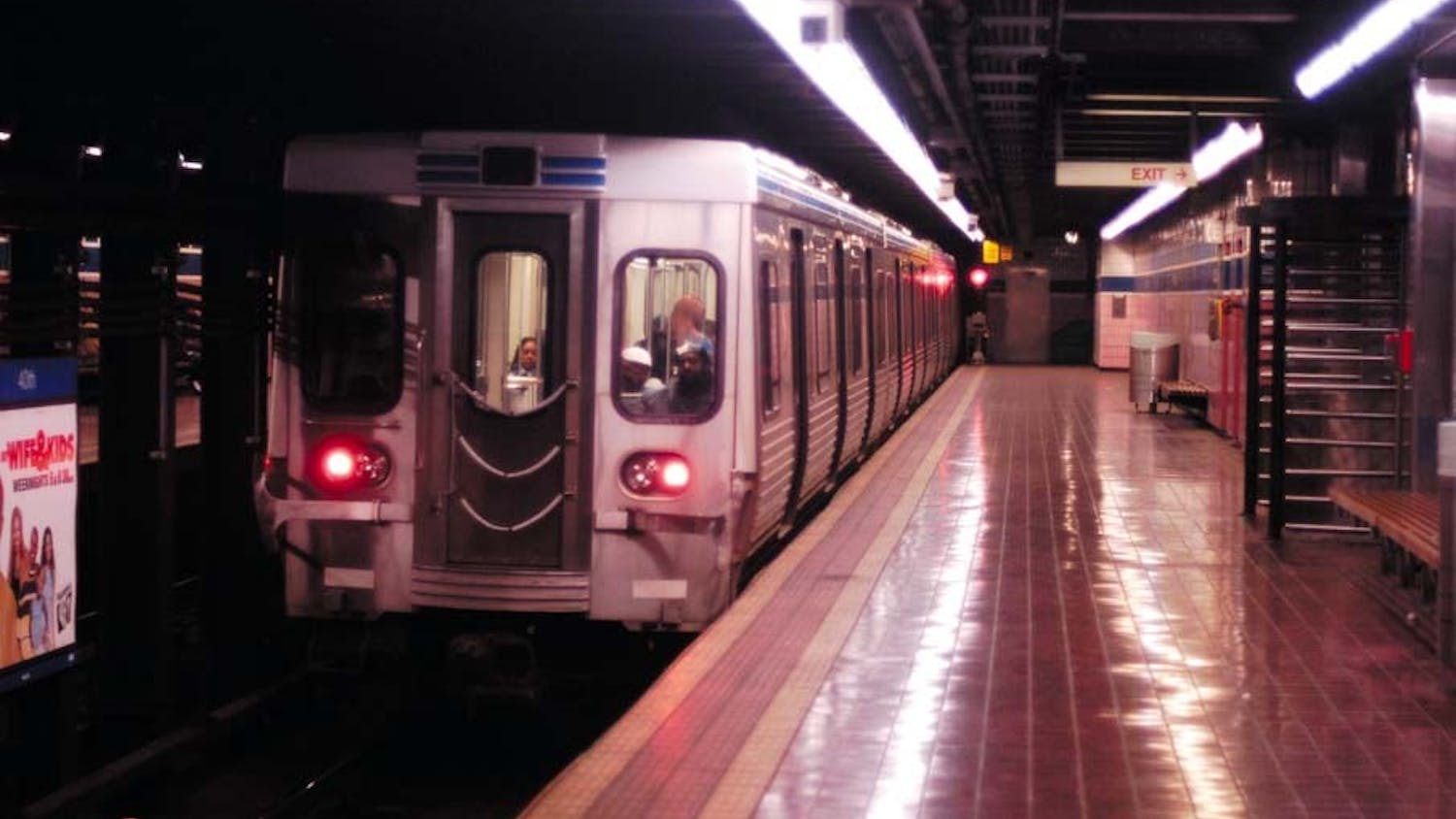 SEPTA trains ran normally on Tuesday, November 9, 2005 with the strike no longer in effect. A subway on the Market-Frankford line leaves the 40th Street station,