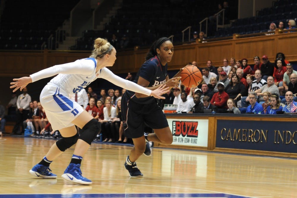 Junior forward Michelle Nwokedi starred against Duke, notching 24 points, 11 rebounds and three treys in the 68-55 loss.