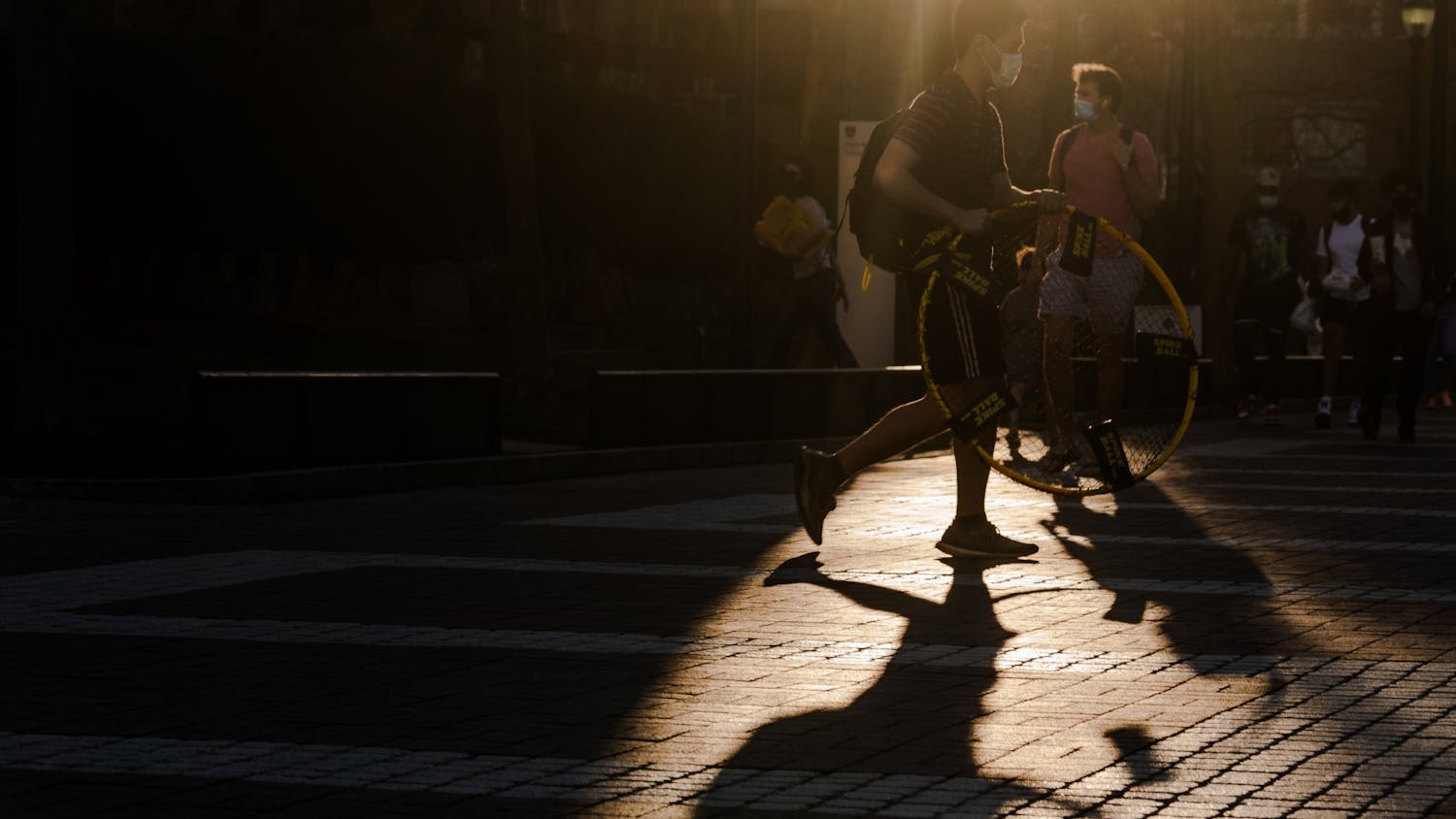3-27-21 Locust Walk Sun Spring Mask Social Distance Spikeball (Max Mester)
