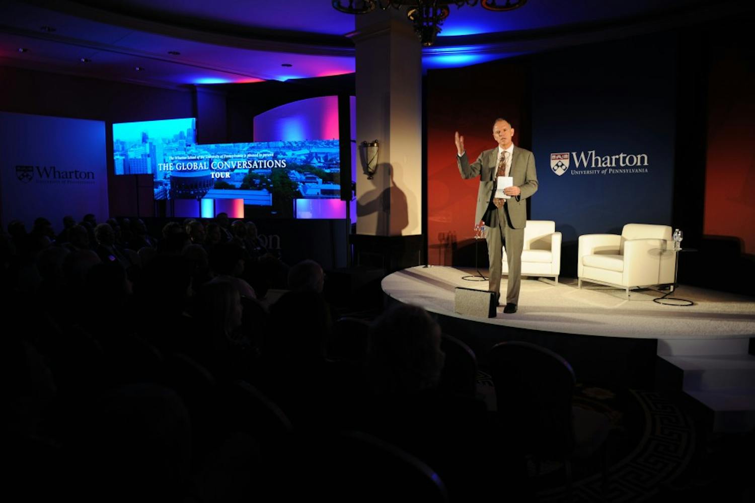 Wharton dean Geoffrey Garrett spoke at the Ritz-Carlton in Philadelphia as part of his worldwide tour.