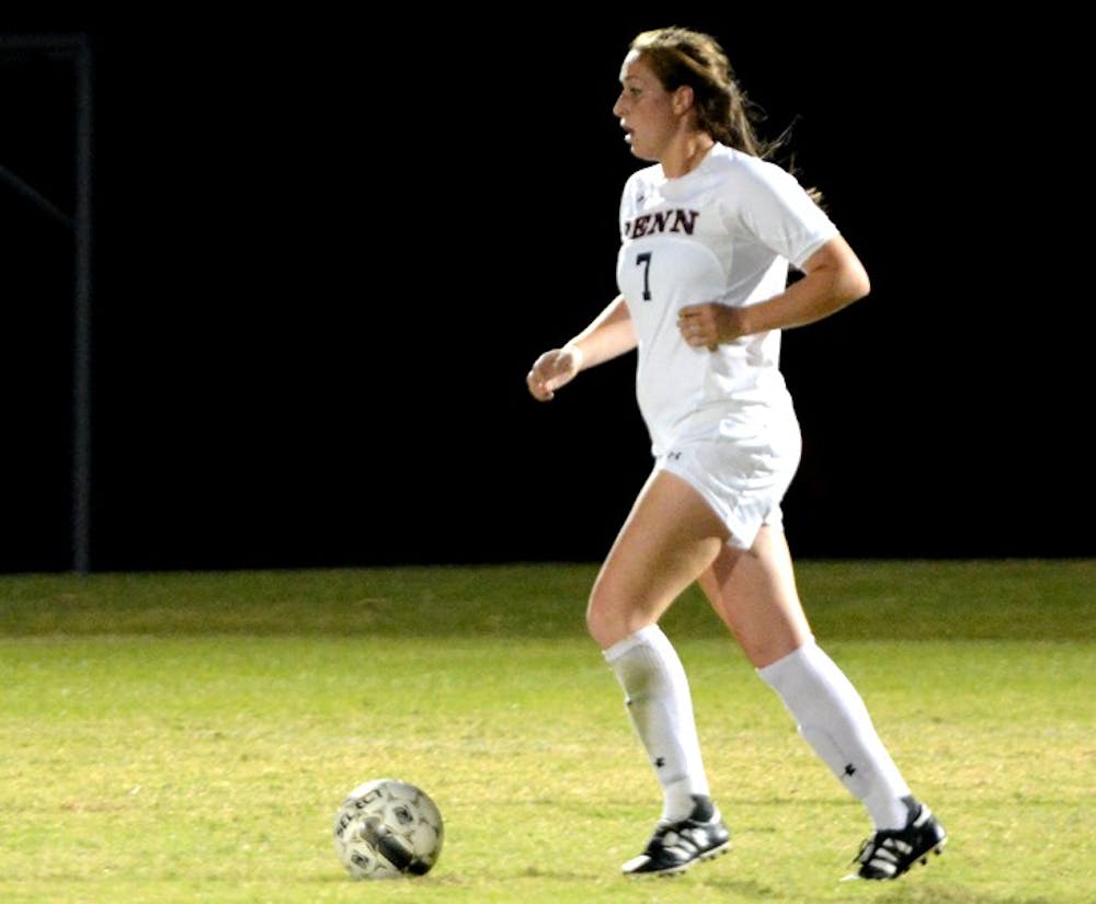 Penn women's soccer defeats Cornell 1-0. The winning goal was scored on a penalty kick.