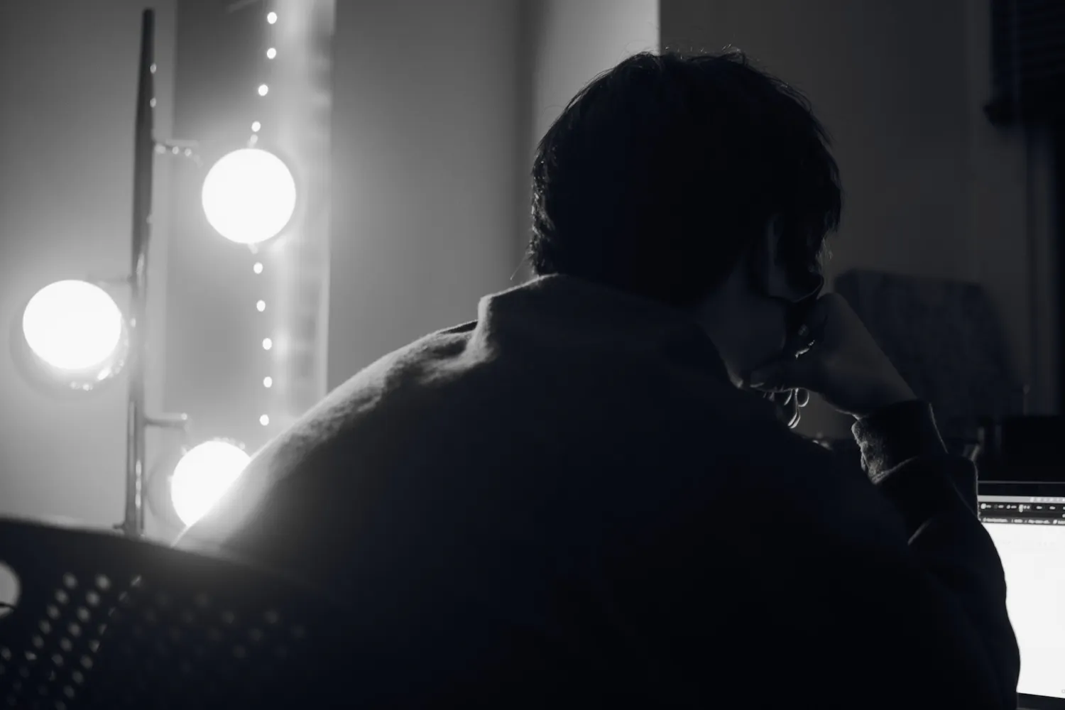 Student Isolation Photoillustration Black and White