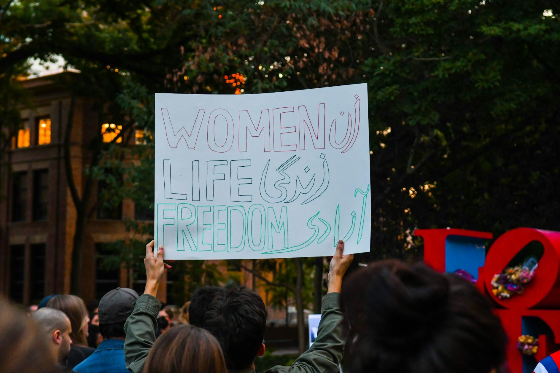 09-29-22 Pro-Iran Protest at Love Statue (George Botros).jpg