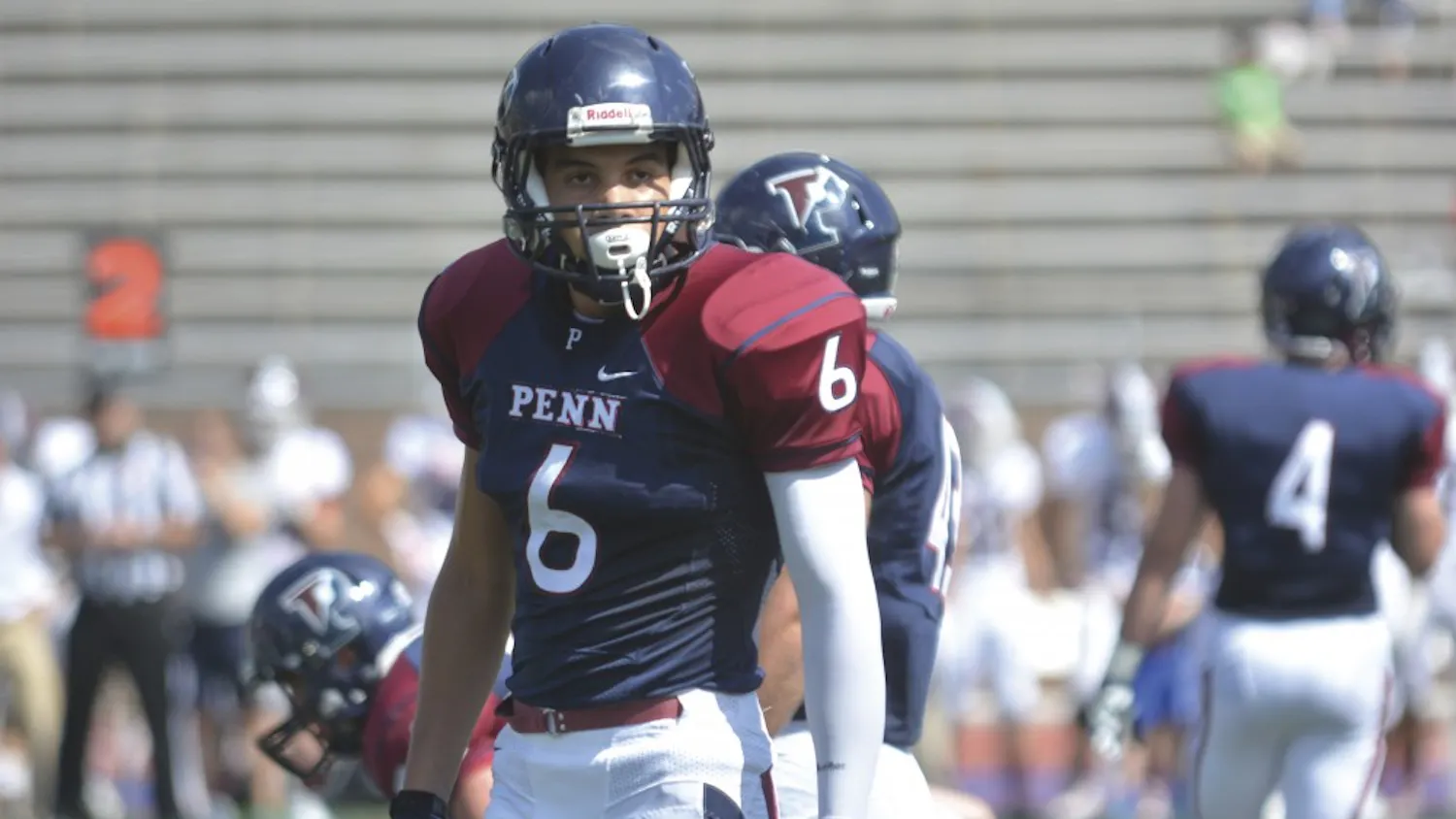Marcus Jones plays of sprint football and manages basketball for the Red and Blue.