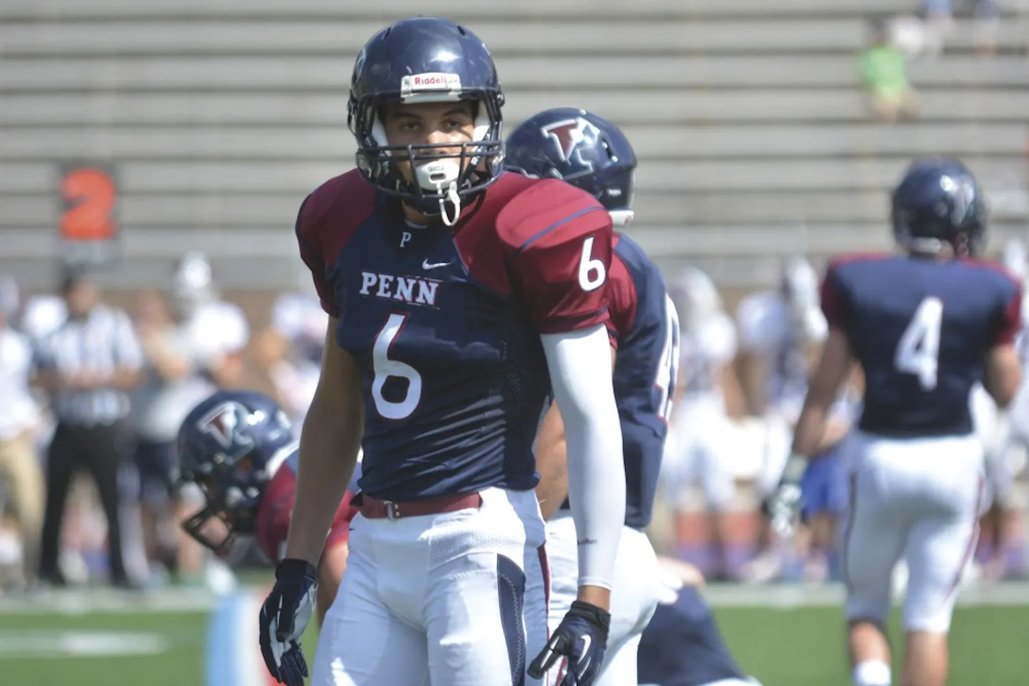 Marcus Jones plays of sprint football and manages basketball for the Red and Blue.