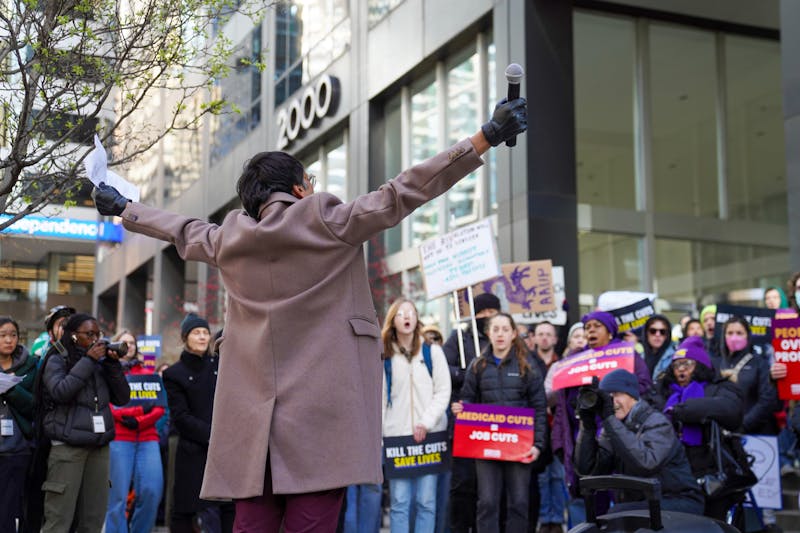 Penn affiliates join Labor for Higher Education rally outside Sen. Dave McCormick’s office