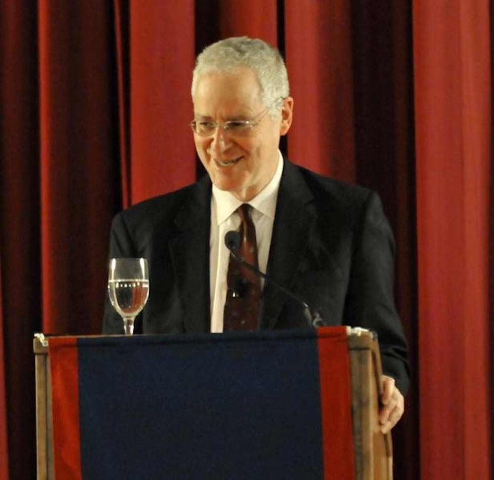 The Dean's forum with journalist and writer Ron Chernow. Chernow is giving a speech on George Washington.