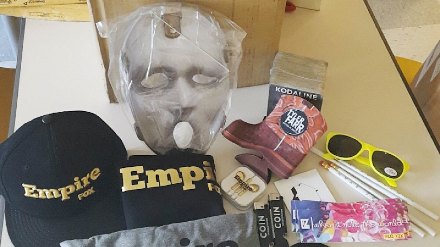 College junior Hope Mackenzie employs an arsenal of promotional items in her role as a Sony Music and Entertainment Marketing Representative. | Courtesy of Hope MacKenzie