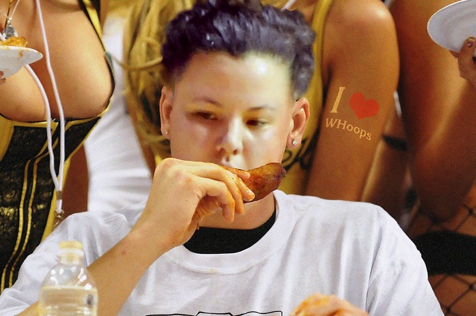 *Getting saucy at Wing Bowl XIX