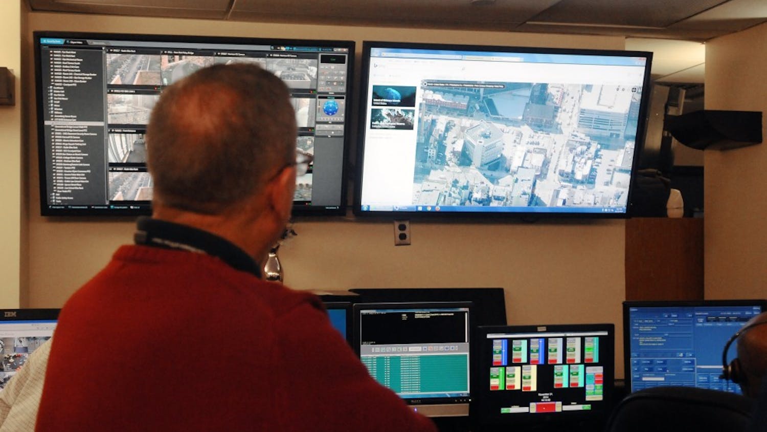 Mitchell Yanak, director of communications for the Division of Public Safety, explains the crime map he helped create to address crime trends in real time.