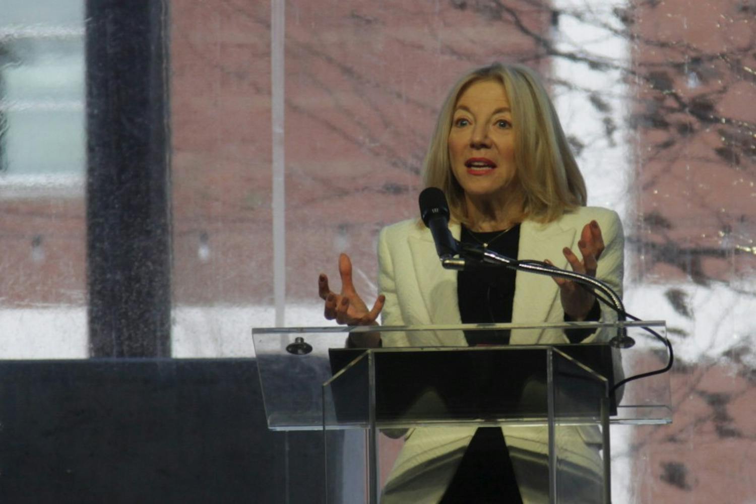 Penn President Amy Gutmann had not previously mentioned Donald Trump publicly by name since the start of his presidential campaign. 