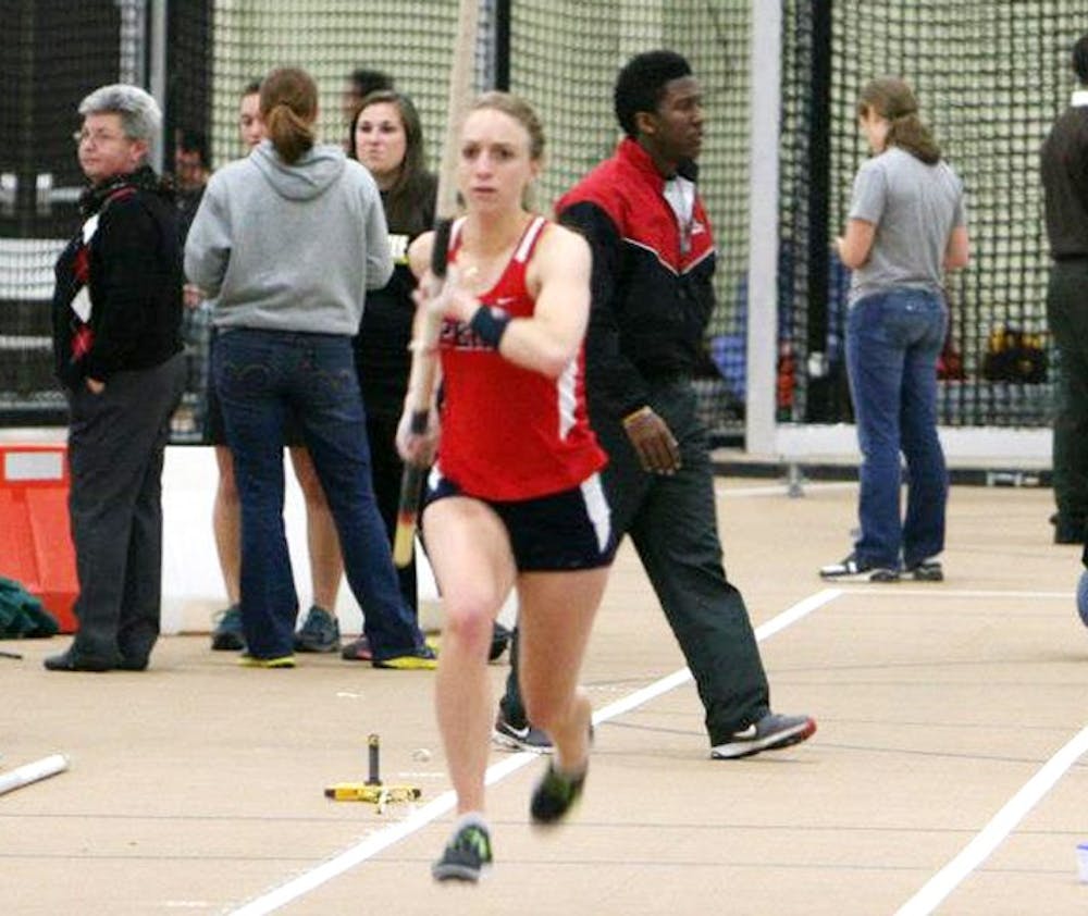 	As the track and field season switches from indoor to outdoor, senior pole vaulter Davielle Brown has turned her attention to the outdoor school record of 13-feet-1.5 inches, a mark currently held by assistant coach Samantha Crook.