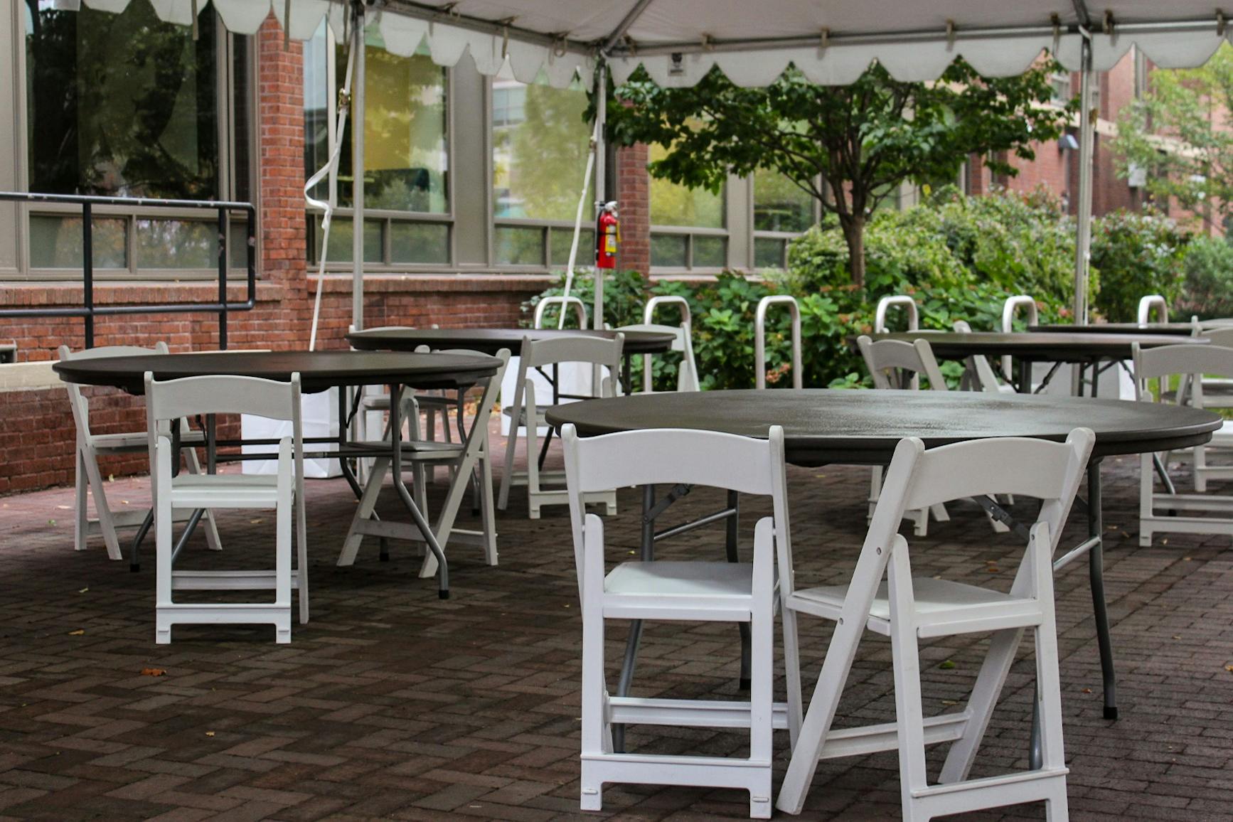 Outdoor Quarantine Study Spots Du Bois College House Tables Tent.jpg