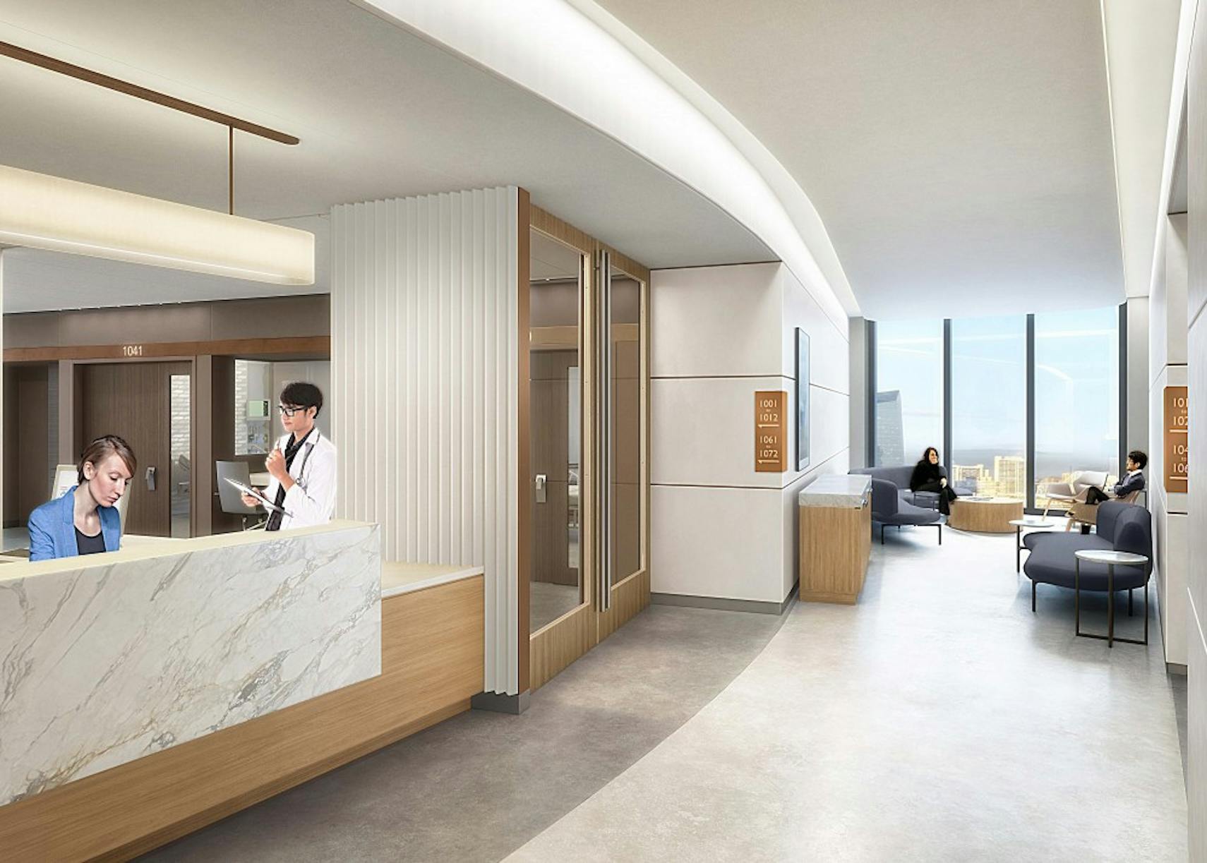 arrival from Family/Visitor Elevators – Inpatient Floor HUP