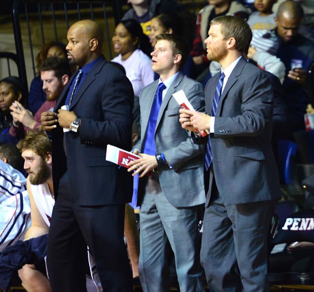 Assistant coach Mike Lintulahti (right) is set to take Penn basketball to the next level with an emphasis on teaching in his new role for the Red and Blue.