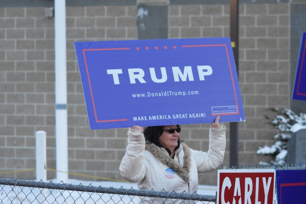 Outside a polling station, a Trump supporter and members of The Daily Pennsylvanian had the following conversation.DP: 