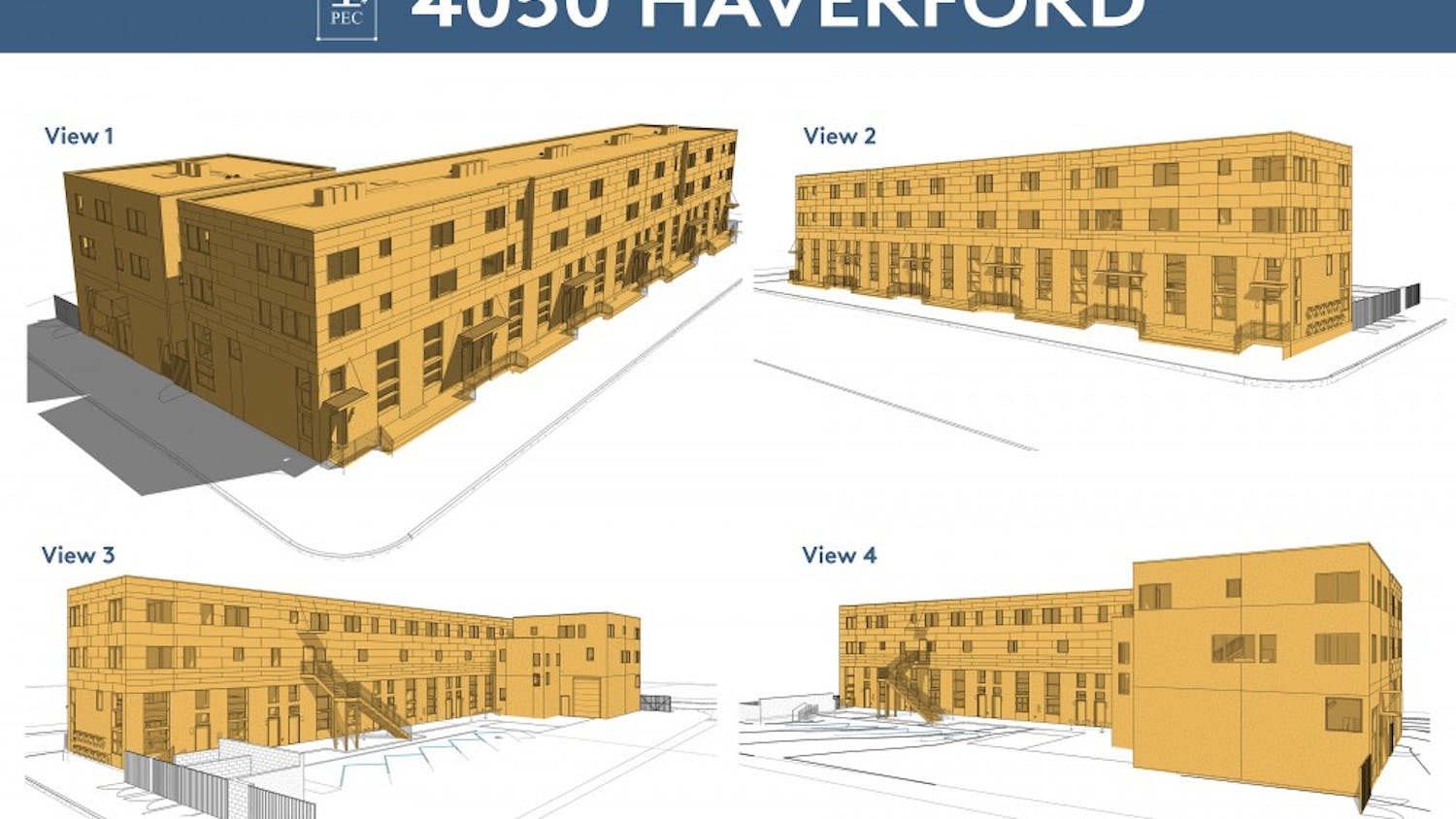 The 4050 Haverford apartment complex is slated for completion by December 2016. 