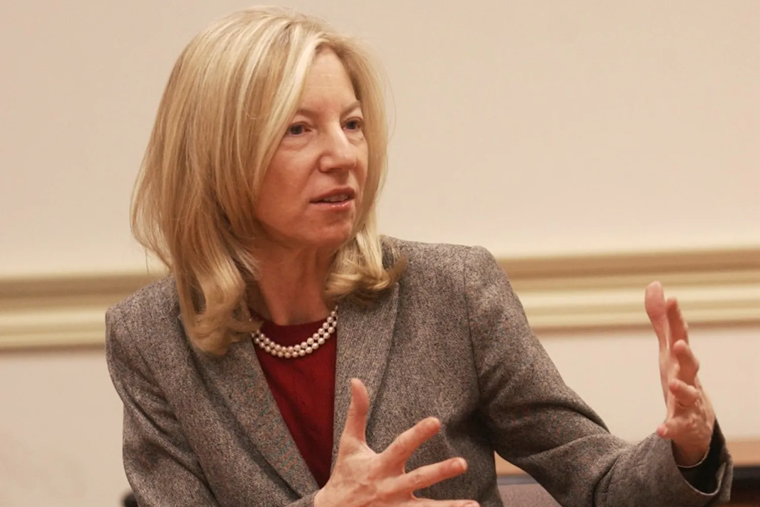 amy gutmann, president elect, speaks to the editorial board.
ran01/29/2004