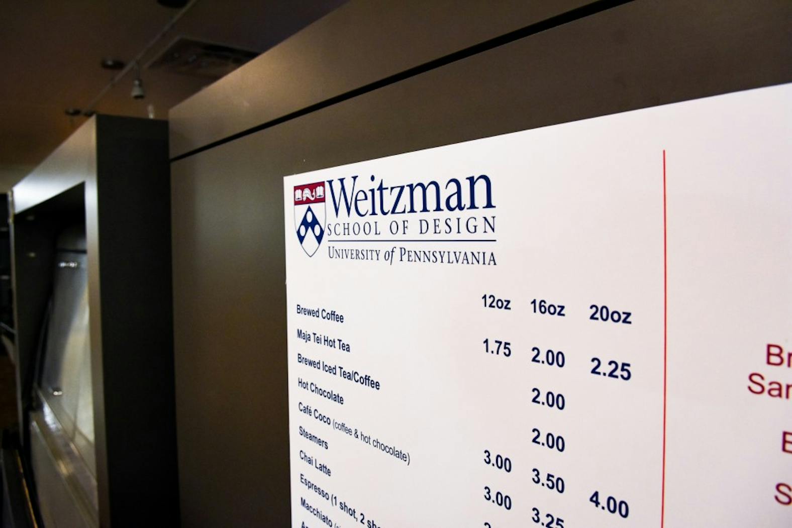 Stuart Weitzman School of Design Sign Cafe Menu.jpg