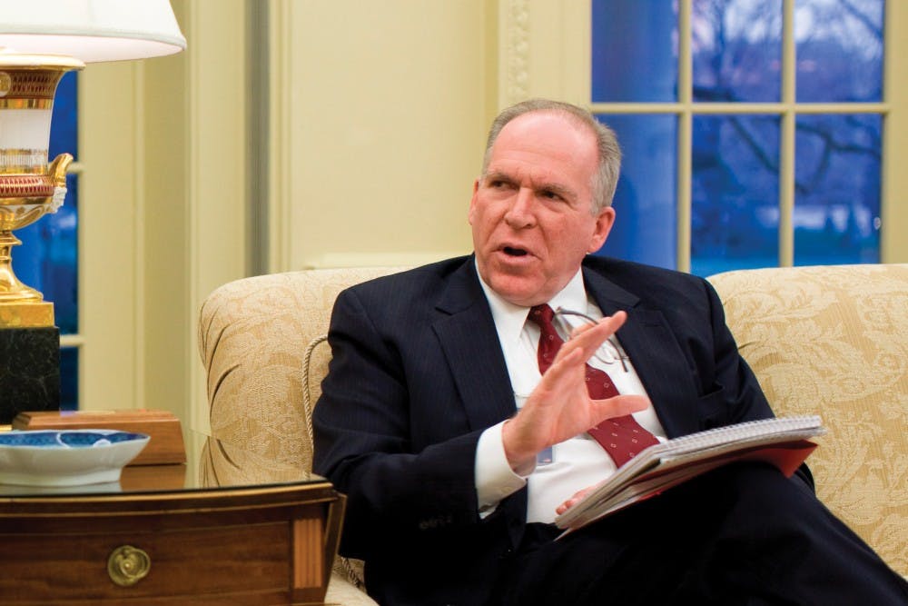 President Barack Obama meets with John Brennan, Deputy National Security Advisor for Counterterrorism and Homeland Security, in the Oval Office, Jan. 4, 2010.(Official White House photo by Pete Souza)