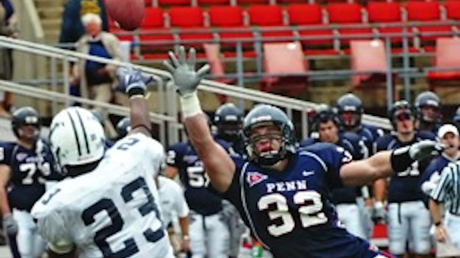 Defense bursting into backfields