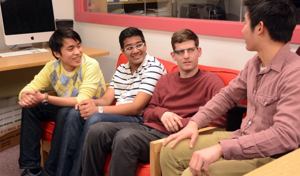 Engineering freshmen David Ongchoco, Rajat Bhageria, and Ben Sandler created an app for Google Glass that would help the blind 