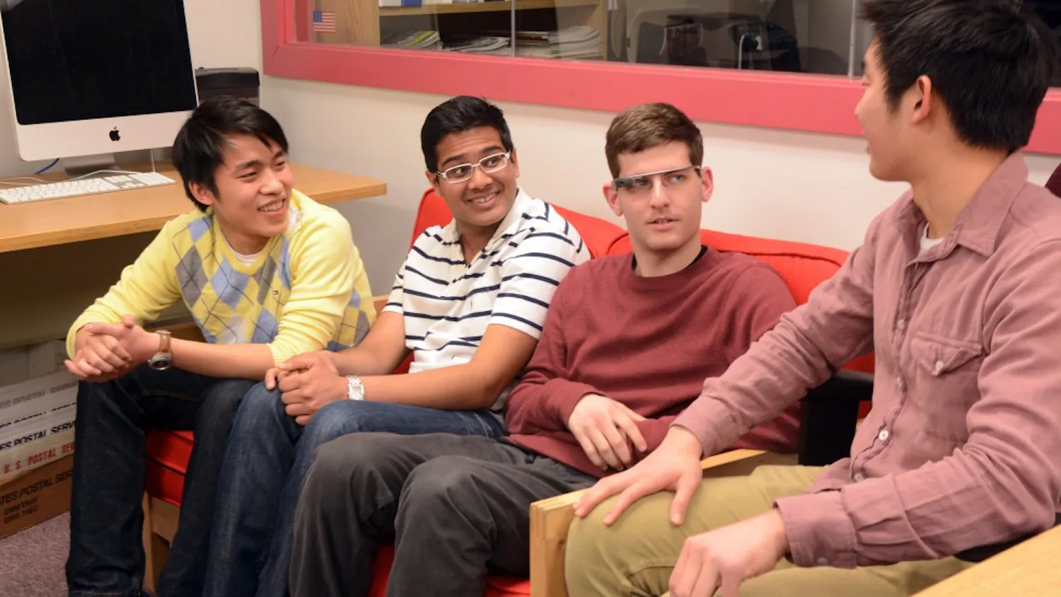 Engineering freshmen David Ongchoco, Rajat Bhageria, and Ben Sandler created an app for Google Glass that would help the blind "see."