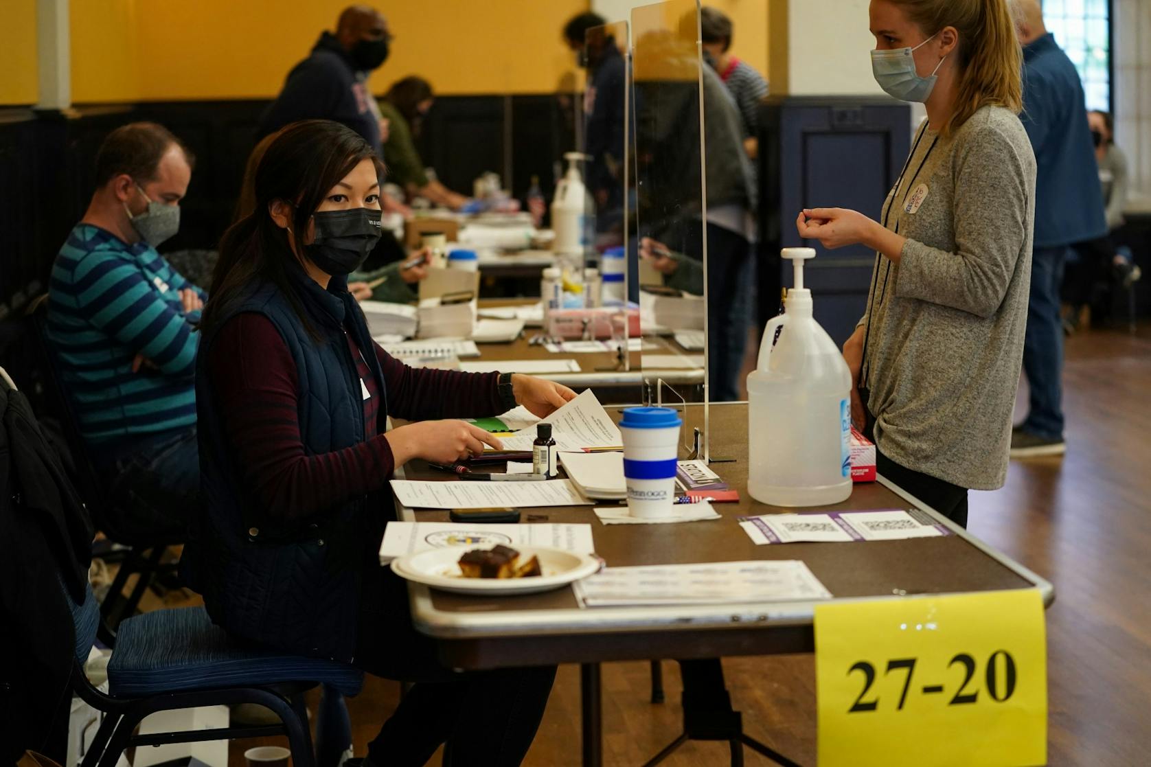 Election Day 2020 Houston Hall Bodek Lounge Polling Place Poll Workers PPE.jpg